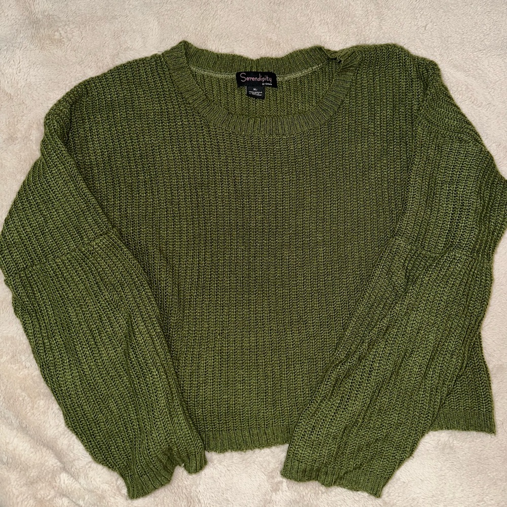Cropped knit sweater